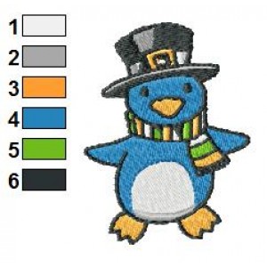 Penguin Christmas Embroidery Design